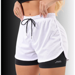 short duplo compreensão fitness bermuda academia feminino