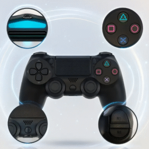 controle sem fio bluetooth para ps4 videogame joystick tv samsung pc p4 ps 4 dual shock manete pc gamer tv smart controle bluetooth sem fio celular headset com p2 cor preto marca redfin